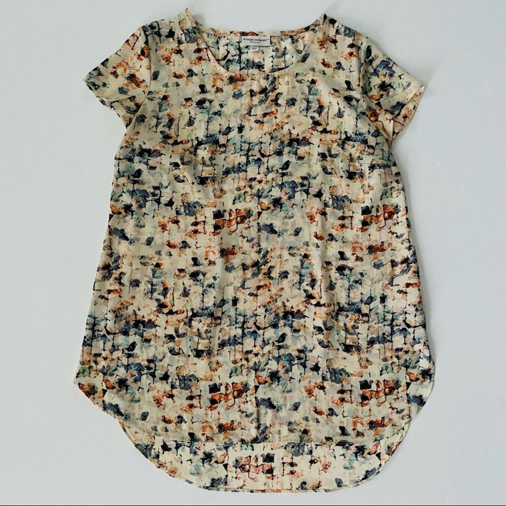 Liz Lang | Watercolor Cap Sleeve Blouse GUC M